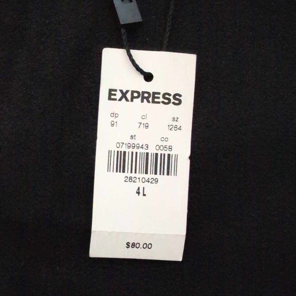 Express Mid Rise Skinny Black Frayed Fringe Hem Long Denim/ Jeans - Picture 14 of 14